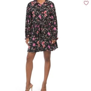 Free People Mini Dress Black floral print